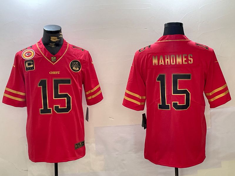 Men Kansas City Chiefs #15 Mahomes Red 2024 Nike Vapor Limited NFL Jersey style 1